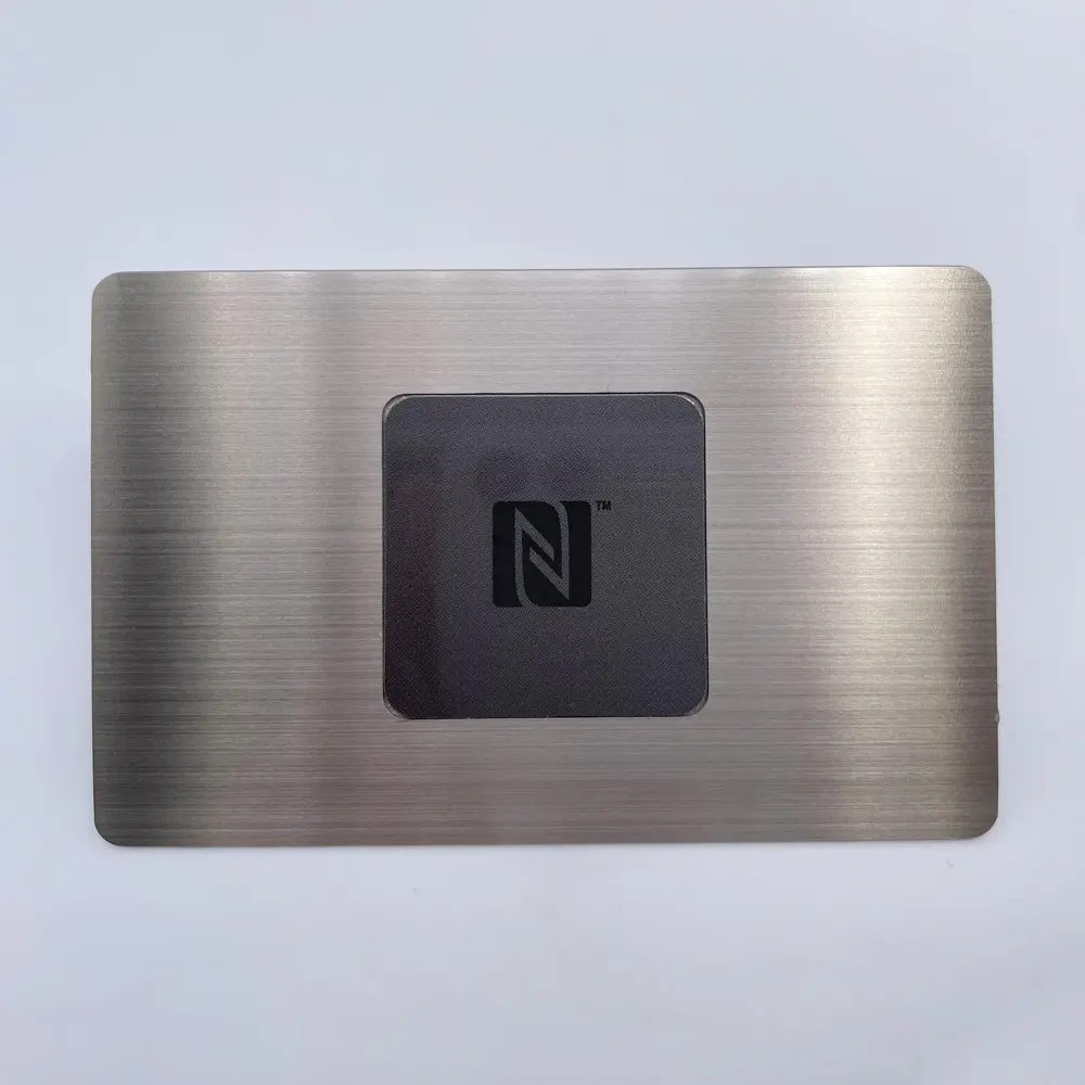 Engraving stainless steel NFC metal card Customized NFC metal ID card Blank silver metal business membership card with chip