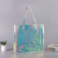 Sac fourre-tout en PVC transparent avec motif laser personnalisé, cadeau tendance, publicité, sac de shopping, sac en PVC coloré peint au laser