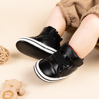Nouvelles chaussures de sport pour bébé de 0 à 1 an, printemps et automne, semelle souple en PU, chaussures décontractées à tige haute pour bébé
