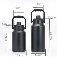 Jarra de Agua de 128 oz (4L), Aislada al Vacío, de Acero Inoxidable, para Entrenamiento y Deportes, Botella de Agua de 128 oz con Tapa