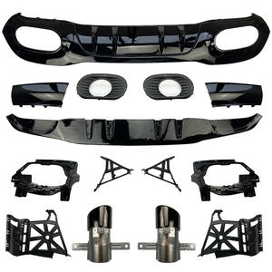 Accessoires de voiture Kit de carrosserie AMG Lèvre de pare-chocs arrière Tuyaux d'échappement de voiture Gorge de queue pour Mercedes Benz W177 A180 A200 <span class=keywords><strong>A35</strong></span> <span class=keywords><strong>A45</strong></span> 2019 + - Product Image 2