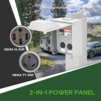 RVGUARD 30/50 Amp RV Temporary Power Outlet Panel Breaker Tipe 3R ETL Terdaftar, Stopkontak Listrik Logam untuk RV