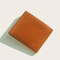 Dompet Kulit Kustom untuk Pria, Dompet Kulit Samak Sayuran, Tempat Kartu untuk Pria