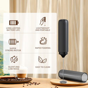 Mousseur à lait électrique portatif, rechargeable de type C, en acier inoxydable 304, fouet à café pour boissons latte et cappuccino - Product Image 2
