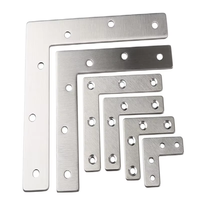Support fixe en acier inoxydable de type T à 90 degrés avec connecteur en L à angle plat zingué pour supports