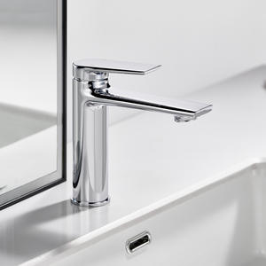 Grifos de Lavabo de Sobremesa de Cobre Cepillado Dorado al por Mayor, Monomando, Mezclador de Doble Control, Grifo Minimalista con Núcleo de Cerámica, Agua Fría y Caliente - Product Image 6