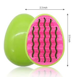 Cute Egg Shape Green & Pink Soft Nylon Pins Hair Brush Small Size Travel Size Kids Hair Brush for Wet or Dry Hairs