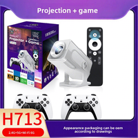 HCS350 Purple Cross-Border Proyektor Konsol Game Terlaris 2-in-1 Home Theater Portabel Luar Ruangan Nirkabel CRT Short Throw