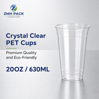 Gobelets en PET transparents personnalisés avec logo, 12oz, 16oz, 20oz, 24oz, jetables, pour café glacé, thé au lait, avec couvercle