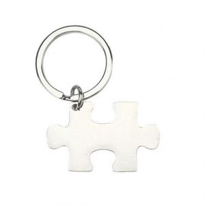 Puzzle Couple Blank Metal Keychain Personalize <b>Custom</b> DIY Engraving Stainless Steel Blank Keyring Valentines Day Best Lover Gift - Product Image 5