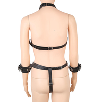 Punk Gothic Nieten-Bondage Sexspielzeug Unterwäsche Flirt-Lingerie Kostüme Leder-Handschellen Erotische Transparente BHs Neckholder-Fesseln