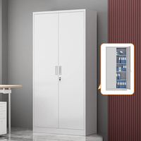 Armoire à 2 portes battantes Rangement des vêtements Casier en acier Casier en fer de gymnastique Armoire Placard Meubles de bureau