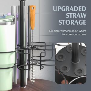 Organizador de Botellas de Agua Compatible con el Vaso Stanley de 40 oz con Asa, Portavasos Giratorio para Vaso Stanley con Pajita - Product Image 4