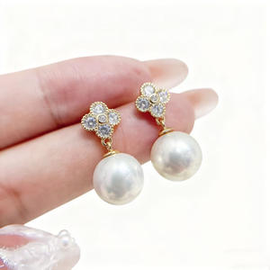 22697 Accesorios de Perlas DIY, Base Vacía para Pendientes de Plata S925, Joyería de Oro y Plata, Pendientes con Perlas Redondas de 9-13 mm - Product Image 5