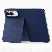 Étui tissé Flip Tech avec support magnétique pliable, couleurs personnalisées, logo OEM, étui de téléphone pliable pour iPhone Duo, anti-chute, fin
