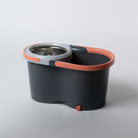 Pièces de rechange pour serpillière Spin Right Sabco, ensemble de 2 seaux télescopiques à pédale, tête rectangulaire en microfibre, acier inoxydable