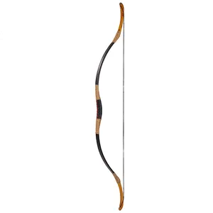 Chino tradicional Longbow QSC cuero negro Horsebow tiro con arco a mano