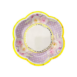 Set per Feste del Tè e <span class=keywords><strong>Compleanni</strong></span>, Piatti Usa e Getta con Manici, Bicchieri di Carta con Design Floreale, Stoviglie Decorative - Product Image 5