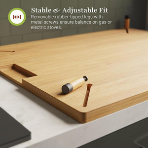 Bamboo Stovetop <b>Cover</b> Cutting <b>Board</b> 21.4 X 27.2 Inch Removable Feet Design Kitchen <b>Sink</b> Countertop Protector - Product Image 4