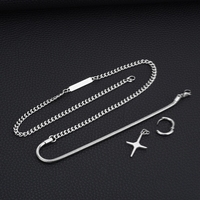 Collier pendentif croix design haut de gamme; Accessoire de personnalité polyvalent en acier titane clubbing;