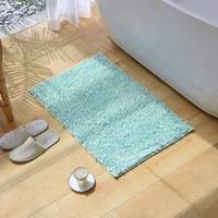 Tapis de bain pour salle de bain en chenille doux et moelleux, tapis antidérapant absorbant l'eau, lavable en machine, tapis de bain en chenille pour sol intérieur