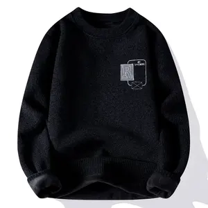 Tendenza Invernale: Maglione Pullover da Uomo Oversize con Contrasto di Colore e Opzione Logo Personalizzato - Product Image 6