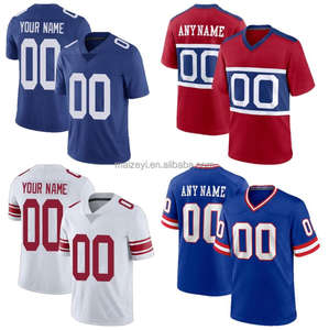 Beste Qualität Benutzer definiert Ihre Nummer Ihr Name Ihr Logo Plus Size 6XL Genäht New York Style Tackle Twill American Football Trikot - Product Image 1