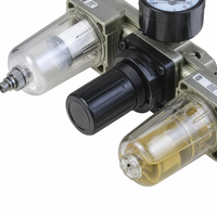 Combinaison FRL pneumatique à deux et trois unités, série AC, filtre-régulateur-lubrificateur, bol transparent, purge automatique, alliage d'aluminium