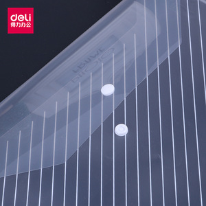 Deli Clear File Bag A4 Transparent Snap Closure Document Storage Bag For Desk Classroom Use - Product Image 3