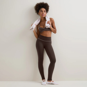 Leggings Deportivos de Cintura Alta Ecológicos Certificados por el Fabricante, Marca Privada para Gimnasio, con Ribete en Contraste, Pantalones de Yoga - Product Image 2