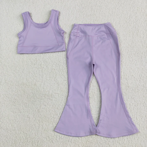 Ensemble de vêtements de sport pour bébés filles : débardeur de yoga et pantalon pattes d'éléphant - Product Image 3