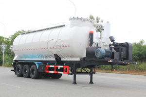 Camion semi-remorque à aspiration pneumatique à grand débit, citerne de transport de cendres sous vide de 40 m³ pour application en entrepôt de charbon - Product Image 6