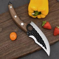 Set pisau dapur tempa buatan tangan, 3 pisau koki profesional baja tahan karat karbon tinggi untuk berburu memasak daging BBQ kulit