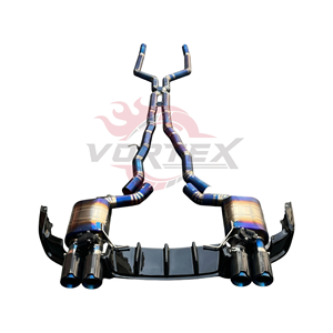 Kit d'échappement et diffuseur arrière Vortex Blue Burnt Titanium Valvetronic pour BMW 650i F06 F12 F13 4.4T V8 Racing Quad Carbon Tips - Product Image 1