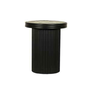 โต๊ะไม้ด้านข้างทรงกลมพร้อมไม้วีเนียร์ลายนูนเฟอร์นิเจอร์ห้องนั่งเล่นสำหรับตกแต่งบ้าน - Product Image 3