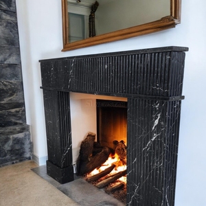 Cornice per Caminetto Autoportante in Marmo <span class=keywords><strong>Nero</strong></span> Marguina, Decorazione di Lusso per Interni Newstar - Product Image 2