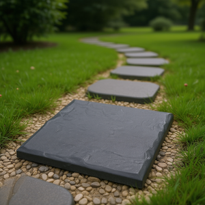 Piedras de Plástico para Caminar, 15.5 x 15.5 Pulgadas, Resistentes a la Intemperie, para Caminos Exteriores, Diseño Minimalista, Gris, 16 Piezas - Product Image 2