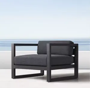 Green Produk Baru desain modern klasik, furnitur luar ruangan logam sofa aluminium untuk ruang kecil