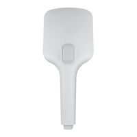 Pomme de douche carrée blanche en ABS écologique multifonctionnelle, élégante douchette à main avec jet de pulvérisation, buse en silicone