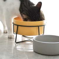 Vente en gros, Style japonais, support surélevé personnalisé, en marbre, en céramique, bol pour chat et chien