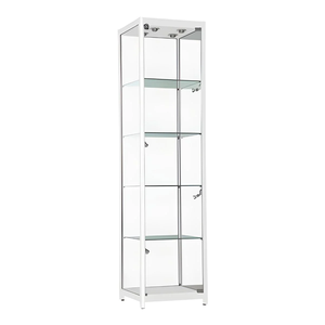 VITRINE AVEC CADRE EN <span class=keywords><strong>ALU</strong></span> BLANC 19 1/2 "L X 19 1/2" L X 78 "H - Product Image 1