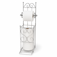 Support de papier toilette autoportant en métal personnalisé avec rangement pour 3 rouleaux, organisateur de salle de bain, fabricant OEM ODM