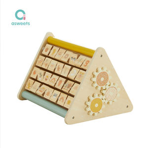 Asweets Montessori, juguete de <span class=keywords><strong>aprendizaje</strong></span> para niños pequeños, nuevo triángulo de actividad de madera para bebés, juguete educativo DIY con temática de fantasía y ciencia ficción - Product Image 1