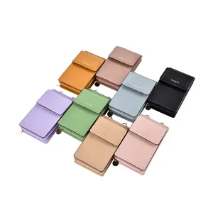 Multi Color Crossbody Design Lady Small Mobile Phone Bags Purse Modern Pu Leather Wallet For Women