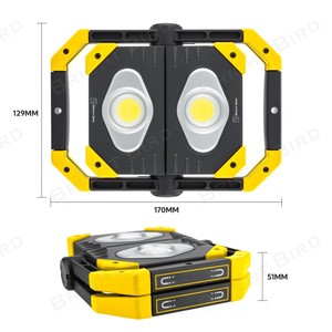 1800 Lumens COB LED Làm Việc Ánh Sáng Có Thể Sạc Lại Di Động Kiểm Tra Đèn Có Thể Điều Chỉnh Ánh Sáng Khẩn Cấp Cho Nhà Để Xe Sửa Chữa Xe - Product Image 3