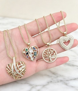 Luxurious jewelry Heart Tree of Life Necklace zircon charm Twisted <b>Chain</b> for Gift Party - Product Image 2