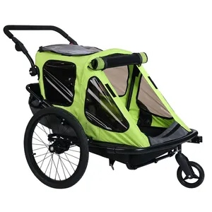 2022 새로운 아기 어린이 싱글 또는 더블 접이식 안전 아기 자전거 트레일러