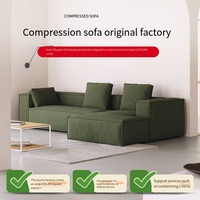 Canapé modulaire compressé, style villa, carré, rembourré, extensible, minimaliste moderne, en blocs de tofu, à combinaison libre