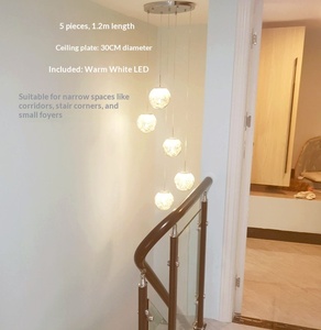 Staircase Chandelier Silver Pendant Long Villa Double-Height Living Room <b>Loft</b> Small Apartment Modern Simple <b>Light</b> Luxury - Product Image 1