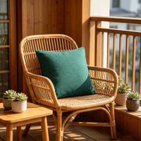 Einfarbiges Tealgrünes Leinen-Optik Dekokissen Quadratisches Zierkissen mit PP-Baumwollfüllung für Sofa Bett Zuhause Hotel Individuelles Logo